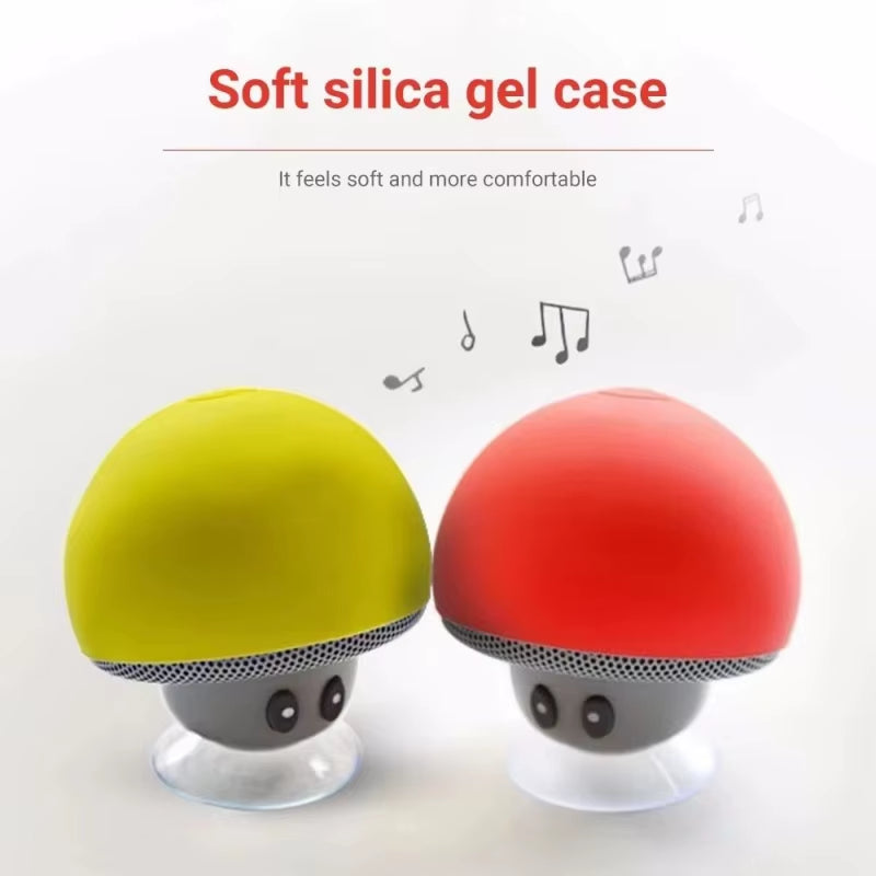 2025 Small Mushroom Cute Style Mini Wireless Bluetooth-Compatible Speaker Mp3 Music Player with Mic Waterproof