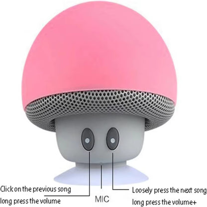 2025 Small Mushroom Cute Style Mini Wireless Bluetooth-Compatible Speaker Mp3 Music Player with Mic Waterproof