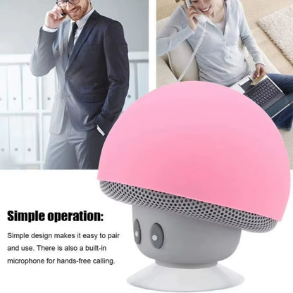 2025 Small Mushroom Cute Style Mini Wireless Bluetooth-Compatible Speaker Mp3 Music Player with Mic Waterproof