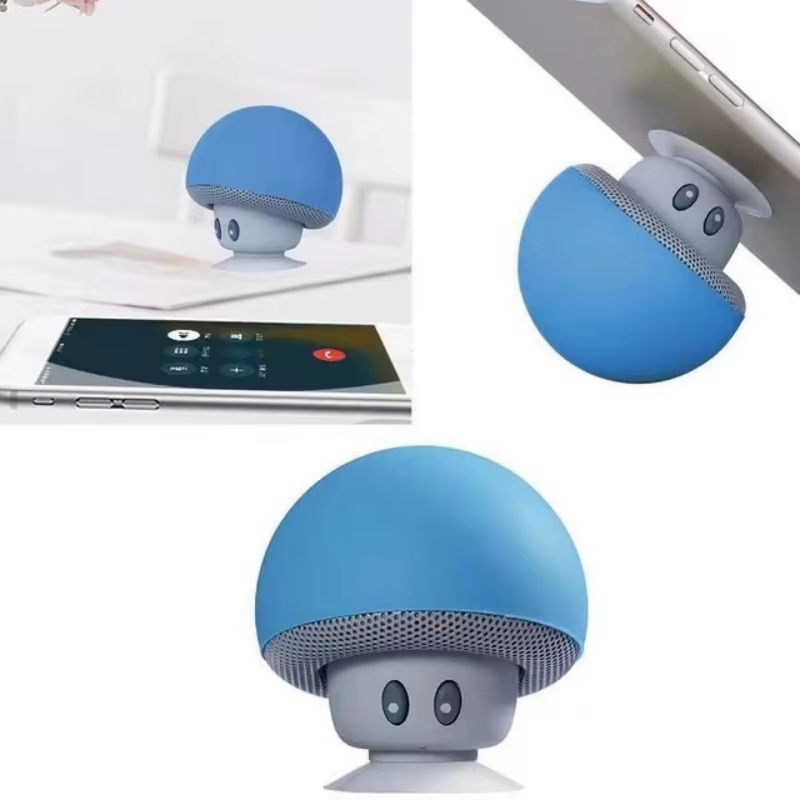 2025 Small Mushroom Cute Style Mini Wireless Bluetooth-Compatible Speaker Mp3 Music Player with Mic Waterproof